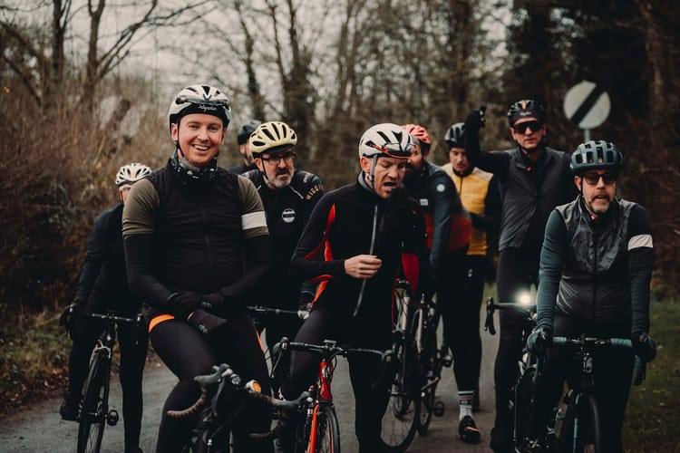Local cycling club together ready for a ride.